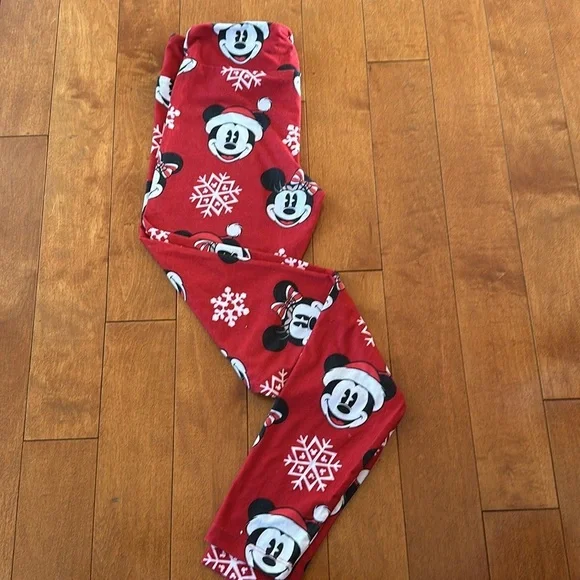DISNEY Women’s Christmas Mickey and Minnie Mouse Sz XS leggings - Picture 2 of 5